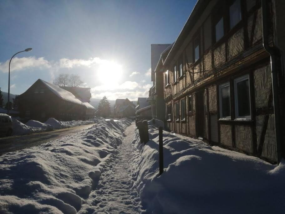 Guenstige, Schoene Ferienwohnung Im Wanderparadies 韦尼格罗德 外观 照片